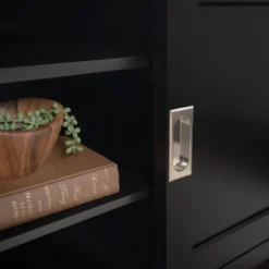 Sliding Door Transitional Wood Storage TV Stand For TVs Up To 80" Black - Saracina Home 10 Sliding Door Transitional Wood Storage TV Stand For TVs Up To 80" Black - Saracina Home -Living Room Furniture Store GUEST c1ca9e16 b7ff 49a2 a502 6baf478139ed