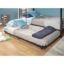 Twin Roll Out Trundle Bed Frame Black – Saracina Home -Living Room Furniture Store GUEST c37a1b35 37eb 4b54 ad41 5f4687754d74