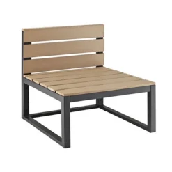 4pc Metal & Wood All Weather Patio Sectional Set - Natural - Saracina Home -Living Room Furniture Store GUEST c5320dab 24ad 4797 869a 0ca6e9681128