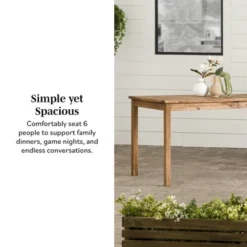 Acacia Wood Patio Simple Rectangle Dining Table - Saracina Home -Living Room Furniture Store GUEST c5cbf926 da7e 43c6 8e49 79761686ac04