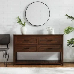 Transitional 4 Drawer Buffet - Saracina Home -Living Room Furniture Store GUEST c6383927 bd15 4c3c a6c0 b8083c8d9325