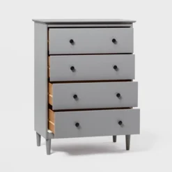 Stiva Classic Mid-Century Modern Vertical 4 Drawer Dresser Gray - Saracina Home 30 Stiva Classic Mid-Century Modern Vertical 4 Drawer Dresser Gray - Saracina Home -Living Room Furniture Store GUEST c6d60492 56f3 4f0f 8f26 9a44ebfeb42d