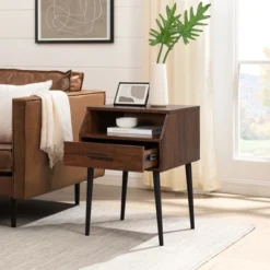 Modern 1 Drawer Angled Side Table - Saracina Home -Living Room Furniture Store GUEST c89f3526 ba89 470f a5ae 0affe175494b