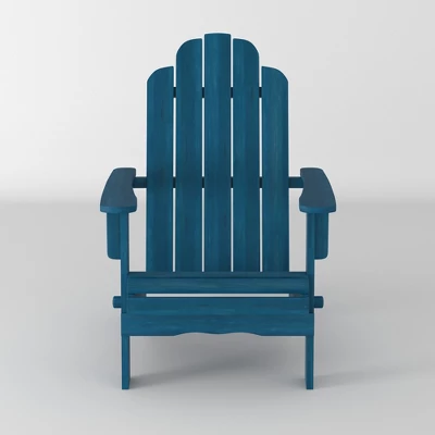 Genovia Transitional Acacia Wood Outdoor Adirondack Chair With Wine Holder - Saracina Home 2 Genovia Transitional Acacia Wood Outdoor Adirondack Chair With Wine Holder - Saracina Home - Image 2