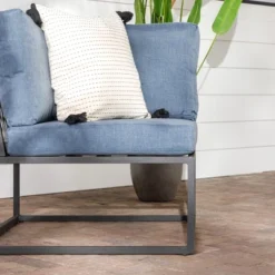 Outdoor Modern Modular Patio Corner Chair Blue - Saracina Home -Living Room Furniture Store GUEST c9eaeb89 8ed8 492a ad09 b6ff680615c8