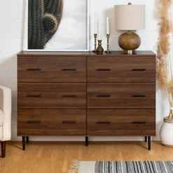 Higgins Modern Horizontal 6 Drawer Dresser - Saracina Home -Living Room Furniture Store GUEST c9ff3ec5 25b1 4305 9a98 971ba54ab06c