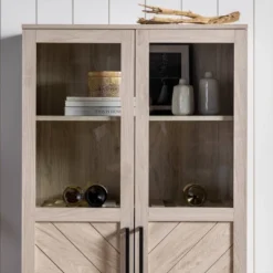 68" Boho Modern Tall Storage Wood Cabinet - Saracina Home -Living Room Furniture Store GUEST caaed950 8a86 48dc 90af fe02f919bd3d