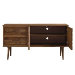 58" Modern Boho Solid Pine Wood Closed Storage Sideboard Brown - Saracina Home -Living Room Furniture Store GUEST cad6d6ba a3e9 4399 81c5 670c14d76600