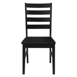 Set Of 2 Wood Ladder Back Dining Chair Black - Saracina Home -Living Room Furniture Store GUEST caea8ff6 ea37 4153 b6ba f2356f4178a9