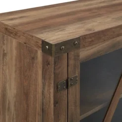 Clarabelle Transitional Glass Barn Door TV Stand For TVs Up To 65" - Saracina Home -Living Room Furniture Store GUEST cc2324cd a499 4859 a80c 4cc5c428473a