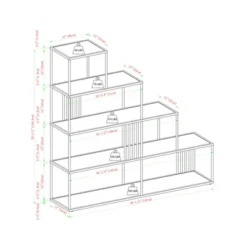 55.5" Modern 4 Shelf With Metal Bar Room Divider Bookcase Coastal Oak/Black - Saracina Home -Living Room Furniture Store GUEST cc7da339 0cfb 4594 9f54 82cb5df98f11