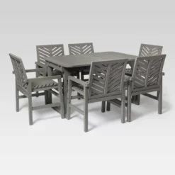 7pc Slatted Extendable Acacia Wood Patio Dining Set - Saracina Home -Living Room Furniture Store GUEST ccec9c28 af04 46c7 a4f0 9c8b4675b205