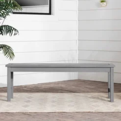 Ravenscroft Modern Boho Acacia Wood Slat Top Outdoor Dining Bench - Gray Wash - Saracina Home -Living Room Furniture Store GUEST ce52635a 6f20 41d2 9ffc 8f6d710ef542