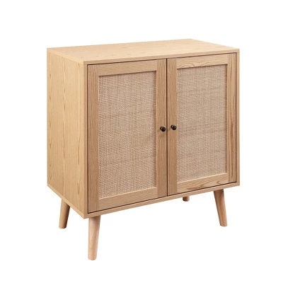 Modern Boho Wood And Rattan 2 Door Accent Cabinet - Saracina Home 11 Modern Boho Wood And Rattan 2 Door Accent Cabinet - Saracina Home - Image 11
