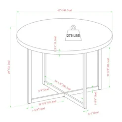 Modern 42" Round Intersecting Leg Dining Table Dark Walnut - Saracina Home -Living Room Furniture Store GUEST d1ae7de7 e32a 45f4 b582 bd6267739b02