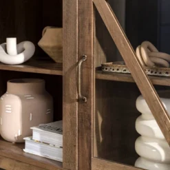 Clarabelle Transitional Glass Barn Door TV Stand For TVs Up To 65" - Saracina Home -Living Room Furniture Store GUEST d2b2711f 6cf0 4687 9acb 6b39e2e32054