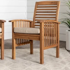 2pk Acacia Wood Patio Chairs With Cushions - Saracina Home 15 2pk Acacia Wood Patio Chairs With Cushions - Saracina Home -Living Room Furniture Store GUEST d340493c 7146 44bb ac78 ce1f986675be