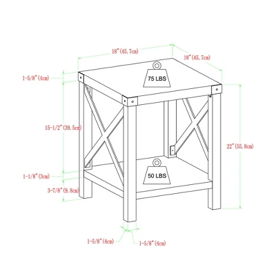 Sophie Rustic Industrial X Frame Side Table - Saracina Home 8 Sophie Rustic Industrial X Frame Side Table - Saracina Home - Image 8