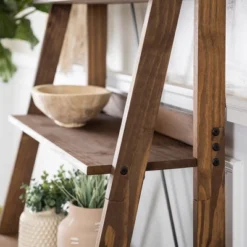 68.25" Boho 4 Tier Solid Wood Ladder Bookshelf Plant Stand - Saracina Home -Living Room Furniture Store GUEST d756fff6 0613 4011 a12a 79814189b1d0