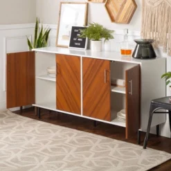 Angelo Modern Bookmatch 4 Door Sideboard - Saracina Home -Living Room Furniture Store GUEST d863a166 4124 462b a847 cb74134e7fb2