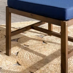 Modular Acacia Wood Armless Patio Chair With Cushion - Dark Brown/Navy - Saracina Home 14 Modular Acacia Wood Armless Patio Chair With Cushion - Dark Brown/Navy - Saracina Home -Living Room Furniture Store GUEST d90662da d272 4b1f 84e6 f3d25461ded6