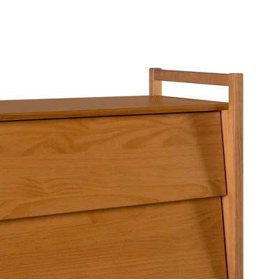 Mid-Century Modern Solid Wood Paneled 6 Drawer Dresser - Saracina Home 10 Mid-Century Modern Solid Wood Paneled 6 Drawer Dresser - Saracina Home - Image 10