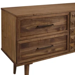 58" Modern Boho Solid Pine Wood Closed Storage Sideboard Brown - Saracina Home -Living Room Furniture Store GUEST dd8a4de6 e098 4ed2 b938 75db4c4b5411