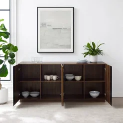 Contemporary Storage With 4 Doors Sideboard - Saracina Home -Living Room Furniture Store GUEST dde73520 bee9 4841 b01e afd30233f4c4