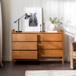 Mid-Century Modern Solid Wood Paneled 6 Drawer Dresser - Saracina Home 18 Mid-Century Modern Solid Wood Paneled 6 Drawer Dresser - Saracina Home -Living Room Furniture Store GUEST deb721f2 95f6 46ae 8016 1329377b82dd