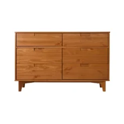 Mid-Century Modern Groove Wood 6 Drawer Dresser - Saracina Home -Living Room Furniture Store GUEST df73fcb6 1e74 4709 ae75 c24412f90be1