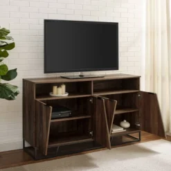 58" 4 Door Contemporary Storage Console Sideboard - Saracina Home -Living Room Furniture Store GUEST dfc4443d fda3 4b5c 950b 9556d4005518