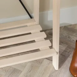 68" Solid Wood X Back Angled Hall Tree White Wash - Saracina Home -Living Room Furniture Store GUEST e2ae4dbe a162 490a ba4c 92c18c571466