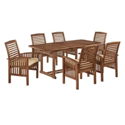 7pc Acacia Wood Patio Dining Set With Cushions - Saracina Home -Living Room Furniture Store GUEST e337eac1 6660 4fee 8206 29a97ef71e04