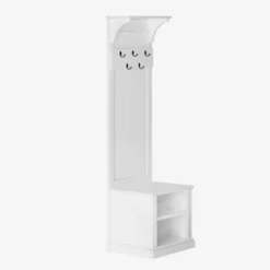 Waylon Rustic Farmhouse Solid Wood Tall Hall Tree - Saracina Home -Living Room Furniture Store GUEST e33932e1 f9a8 49e6 8f98 942aa206a60c