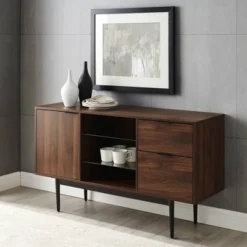 Timothy Modern Lifted Triple Storage Sideboard Dark Walnut - Saracina Home -Living Room Furniture Store GUEST e4e0c502 8dfa 4daf bdd7 3726f1f0be20