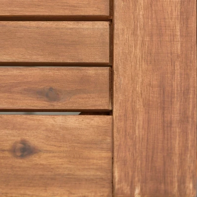 3pc Acacia Wood Simple Patio Dining Set - Saracina Home 2 3pc Acacia Wood Simple Patio Dining Set - Saracina Home - Image 2