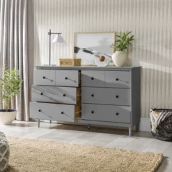 Stiva Classic Mid-Century Modern Horizontal 6 Drawer Dresser - Saracina Home -Living Room Furniture Store GUEST e847531c 2c4a 4097 aef2 3432f53dd370