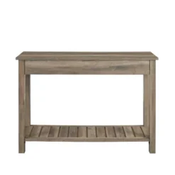 June Rustic Farmhouse Entry Table With Lower Shelf Gray Wash - Saracina Home -Living Room Furniture Store GUEST e9d21697 f64b 4f66 9745 32bd2fd07247