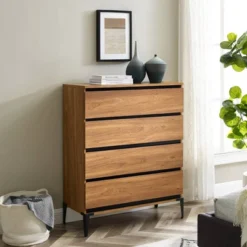 Theo Urban Modern Plank 4 Drawer Dresser - Saracina Home -Living Room Furniture Store GUEST ebfc0a52 42c0 4641 ba82 54992c6ce9d4