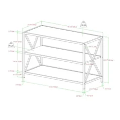 25.62" X Frame Metal And Wood Media Bookshelf - Saracina Home -Living Room Furniture Store GUEST ecd624a7 487c 4307 a775 37bc46fb3460