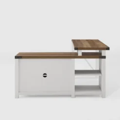 Farmhouse Rustic L Shaped Desk With Storage - Saracina Home -Living Room Furniture Store GUEST f043f844 e2f6 40d3 af69 2275571e1a6a