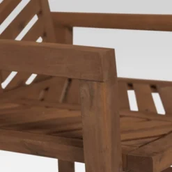 3pc Slatted Chevron Acacia Wood Patio Chat Set - Saracina Home -Living Room Furniture Store GUEST f11d65d5 c8b8 4611 86f3 d8b700f13a02