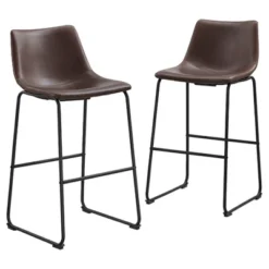 Set Of 2 Laslo Modern Upholstered Faux Leather Barstools - Saracina Home -Living Room Furniture Store GUEST f3832c91 22cd 4a53 ae8b 5976ad6a7e26