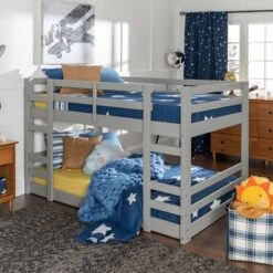 Twin Over Twin Indy Solid Wood Low Bunk Bed - Saracina Home -Living Room Furniture Store GUEST f4a7cd82 6f05 4d13 9375 1d95fbdd13ee
