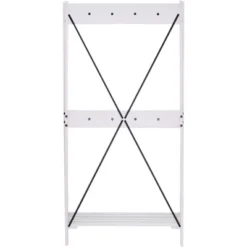 68" Solid Wood X Back Angled Hall Tree White Wash - Saracina Home -Living Room Furniture Store GUEST f4c3d1cc 6437 47e5 8991 237afb08aaf8