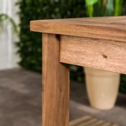 Acacia Wood Patio Simple Rectangle Dining Table - Saracina Home -Living Room Furniture Store GUEST f586da58 75f0 450b bb5f 4aec375423d2