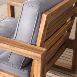 Galia 2pc Square Leg Acacia Wood Chair And Ottoman With Cushions - Brown - Saracina Home 27 Galia 2pc Square Leg Acacia Wood Chair And Ottoman With Cushions - Brown - Saracina Home -Living Room Furniture Store GUEST f6f6e547 6294 449d 85a4 fb0c84615d8a