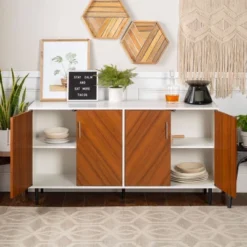 Angelo Modern Bookmatch 4 Door Sideboard - Saracina Home -Living Room Furniture Store GUEST f866495b ebe6 472c a049 29cc410b54a8