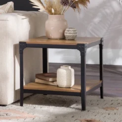 Set Of 2 Benny Urban Industrial Angle Iron Side Tables - Saracina Home -Living Room Furniture Store GUEST fb2a554d 6054 4753 b5b4 44f760fd07d6