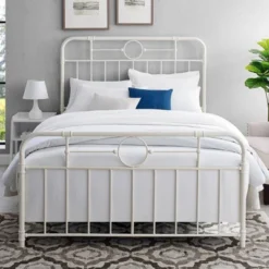 Raven Industrial Vintage Metal Pipe Bed - Saracina Home -Living Room Furniture Store GUEST fb5ee56c 8a7e 4361 be09 8469fb2fa7a5